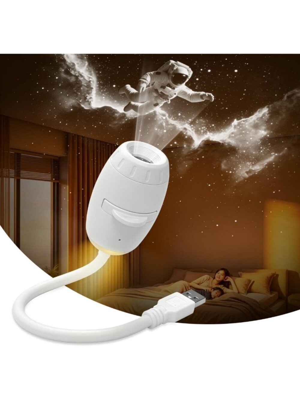 2-in-1 Galaxy Projector Night Light & Star Lamp for Kids' Bedroom Decor
